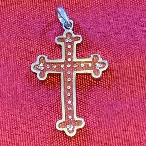 Cross pendant in Silver with real diamonds